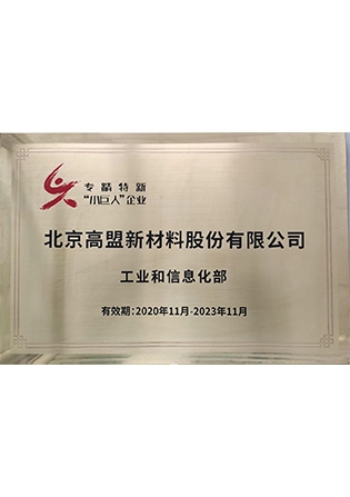 certificate of specialized and new small giant enterprises