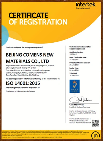 certificate of registration iso 14001
